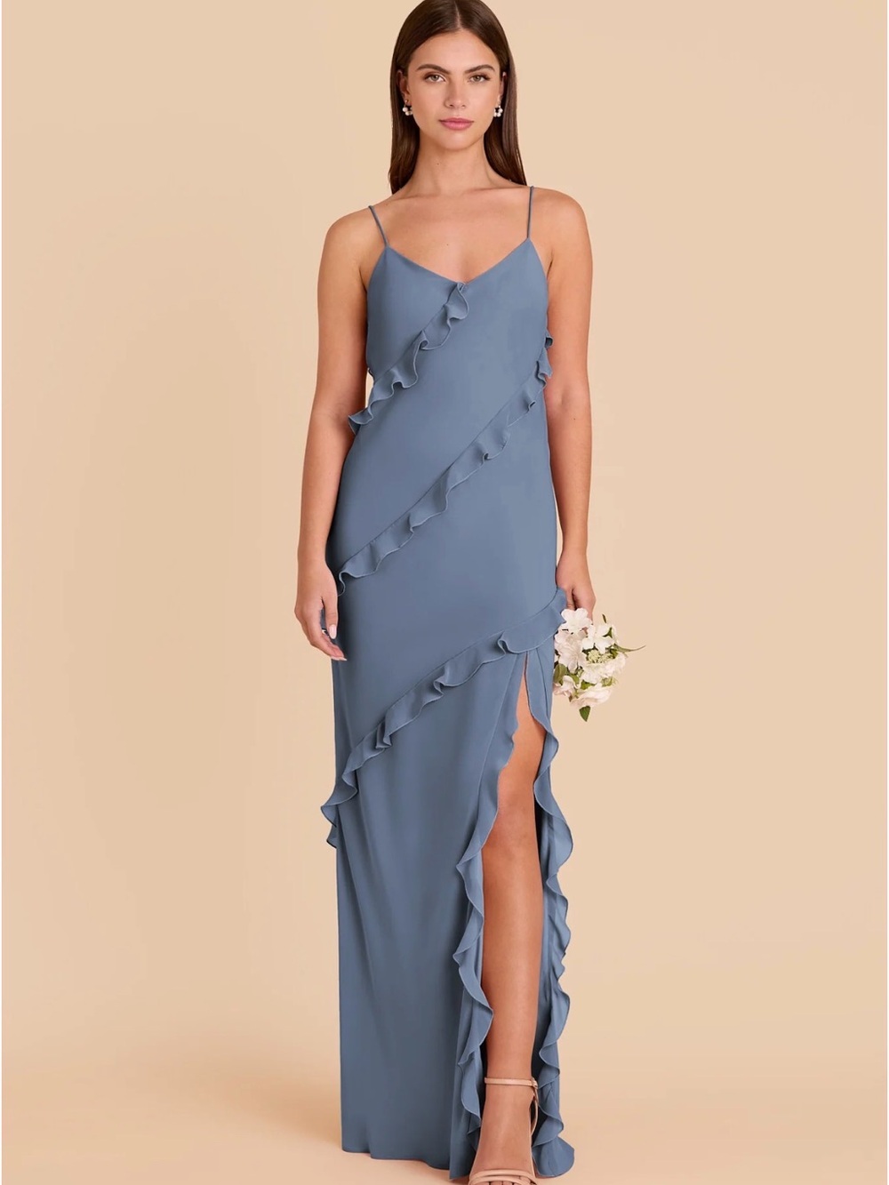 Byrdie Grey Valentina Dress Chiffon French Blue